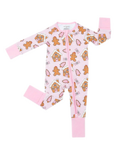 Load image into Gallery viewer, Bamboo Zip Romper | Gingerbread Cookies (LPK)
