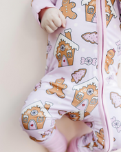 Load image into Gallery viewer, Bamboo Zip Romper | Gingerbread Cookies (LPK)
