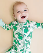 Load image into Gallery viewer, Bamboo Zip Romper | Lucky Shamrock (LPK)
