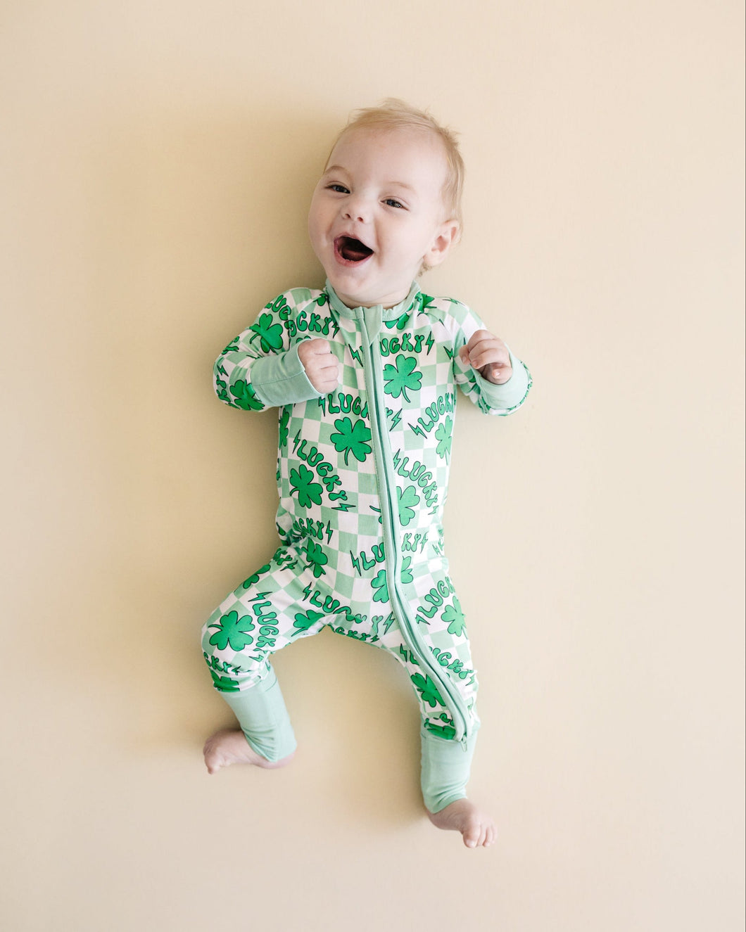 Bamboo Zip Romper | Lucky Shamrock (LPK)