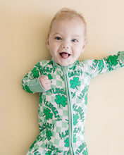 Load image into Gallery viewer, Bamboo Zip Romper | Lucky Shamrock (LPK)
