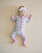 Load image into Gallery viewer, Bamboo Zip Romper | Shamrock &amp; Bows (LPK)
