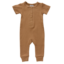 Load image into Gallery viewer, Mustard Organic Cotton Ribbed Snap Romper (Mebie Baby)
