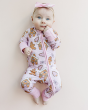 Load image into Gallery viewer, Bamboo Zip Romper | Gingerbread Cookies (LPK)
