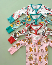 Load image into Gallery viewer, Bamboo Zip Romper | Christmas Ornaments (LPK)
