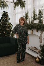 Load image into Gallery viewer, Short Sleeve Women&#39;s Bamboo Pajamas | Candy Cane Lane (FF)
