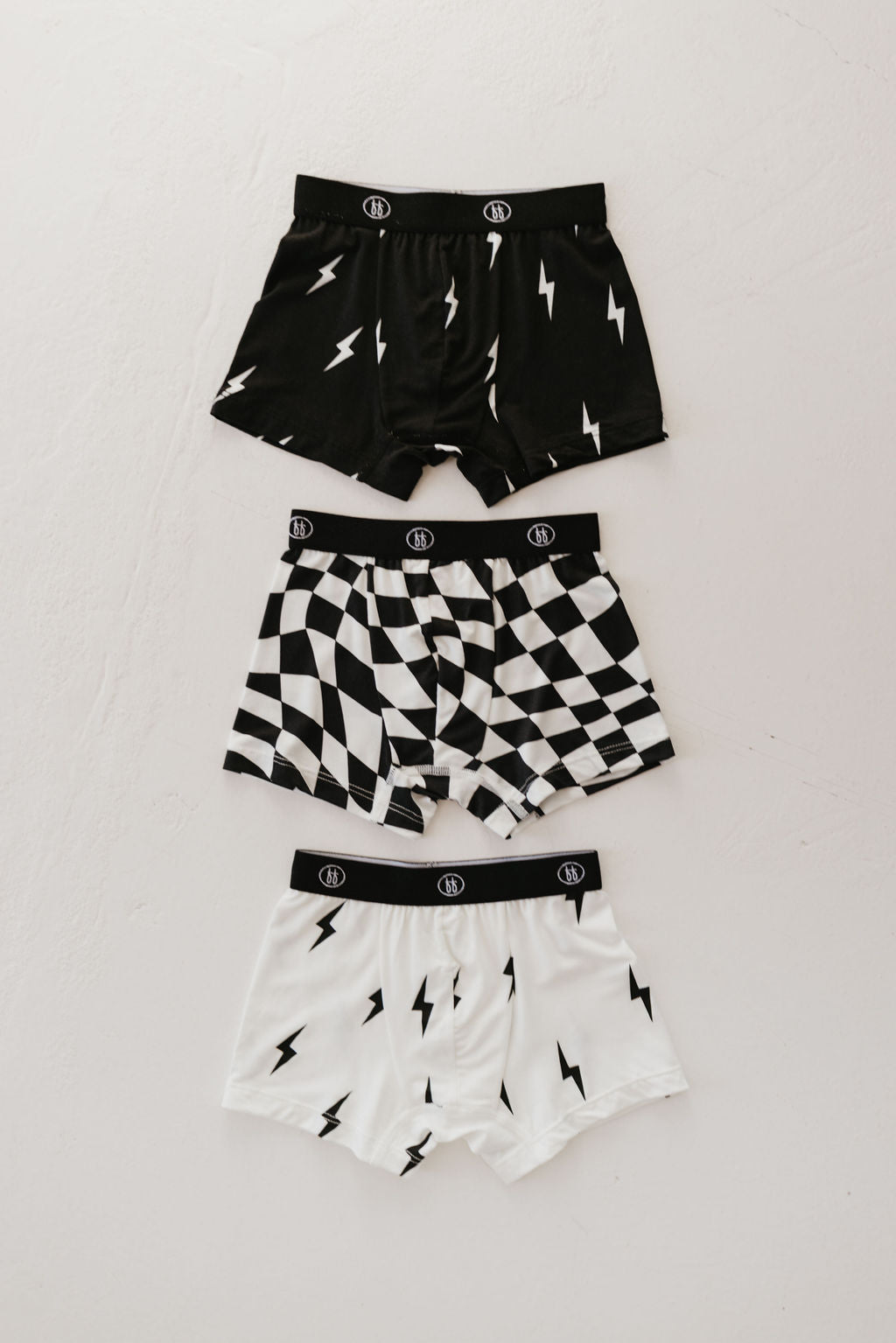 Bamboo Boxers (3 Pack) | Black and White Lightning Bolt & Wavy Checkerboard (FF)