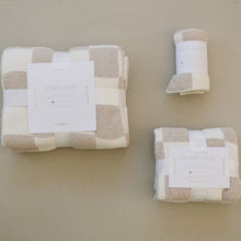 Load image into Gallery viewer, Taupe Checkered Plush Blanket (Mebie Baby)
