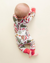 Load image into Gallery viewer, Bamboo Zip Romper | Retro Christmas (LPK)
