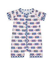 Load image into Gallery viewer, Bamboo Shorty Romper | USA (LPK)
