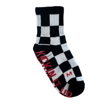 Load image into Gallery viewer, Black + White Checker Socks (KIU)
