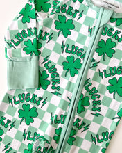 Load image into Gallery viewer, Bamboo Zip Romper | Lucky Shamrock (LPK)
