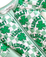 Load image into Gallery viewer, Bamboo Zip Romper | Lucky Shamrock (LPK)
