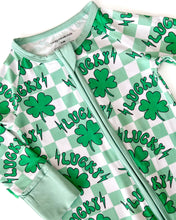 Load image into Gallery viewer, Bamboo Zip Romper | Lucky Shamrock (LPK)
