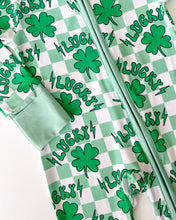 Load image into Gallery viewer, Bamboo Zip Romper | Lucky Shamrock (LPK)
