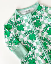 Load image into Gallery viewer, Bamboo Zip Romper | Lucky Shamrock (LPK)
