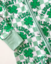 Load image into Gallery viewer, Bamboo Zip Romper | Lucky Shamrock (LPK)
