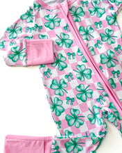 Load image into Gallery viewer, Bamboo Zip Romper | Shamrock &amp; Bows (LPK)
