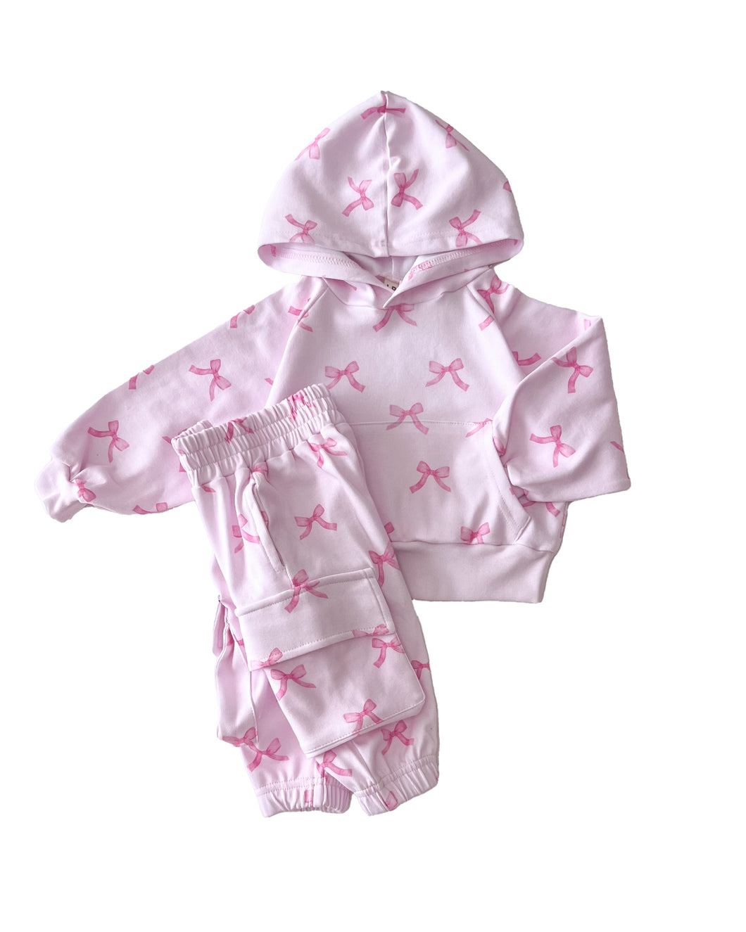 Cargo Jogger Set | Pink Bows (LPK)