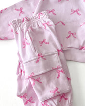 Load image into Gallery viewer, Cargo Jogger Set | Pink Bows (LPK)
