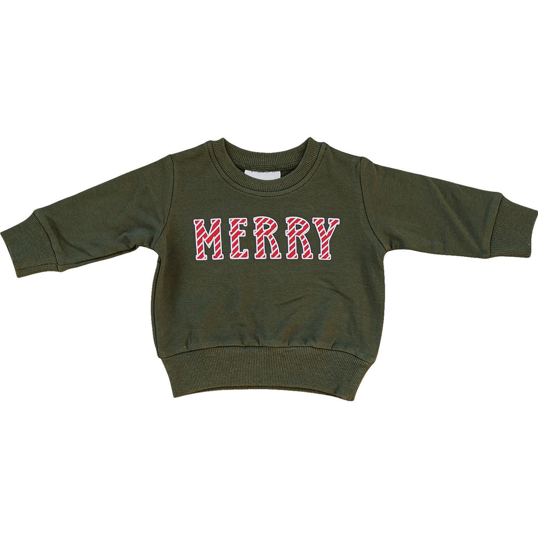 Olive Merry French Terry Crew Neck (Mebie)