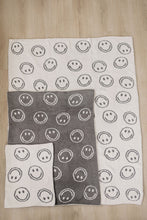 Load image into Gallery viewer, Charcoal Smiley Taupe Plush Blanket (Mebie Baby)
