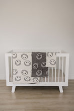 Load image into Gallery viewer, Charcoal Smiley Taupe Plush Blanket (Mebie Baby)
