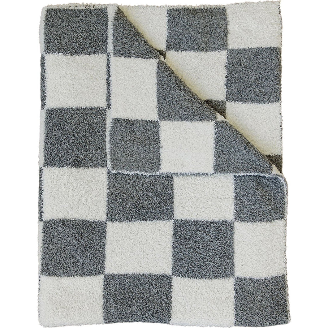 Charcoal Checkered Plush Blanket (Mebie Baby)