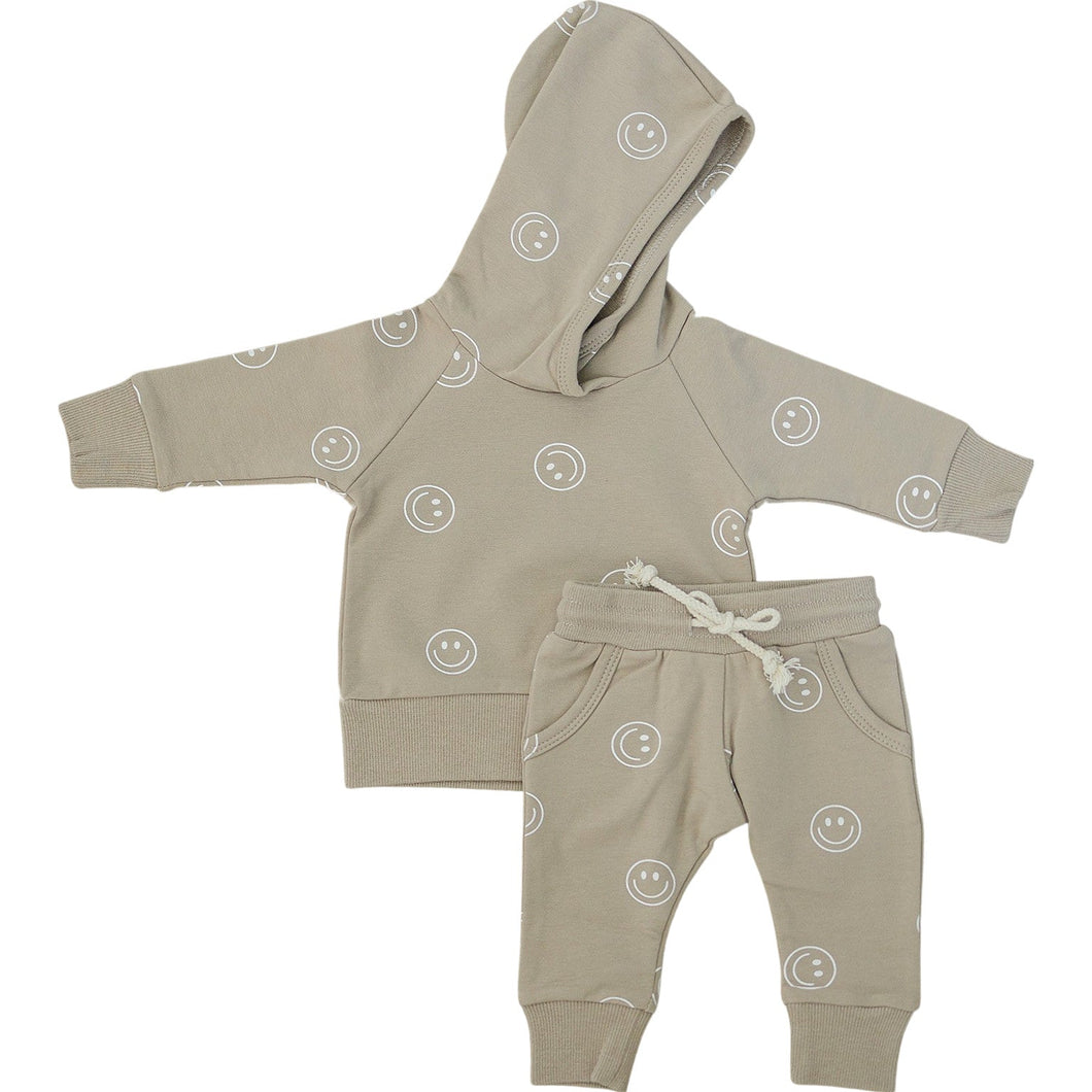 Smiley French Terry Hoodie Set (Mebie Baby)