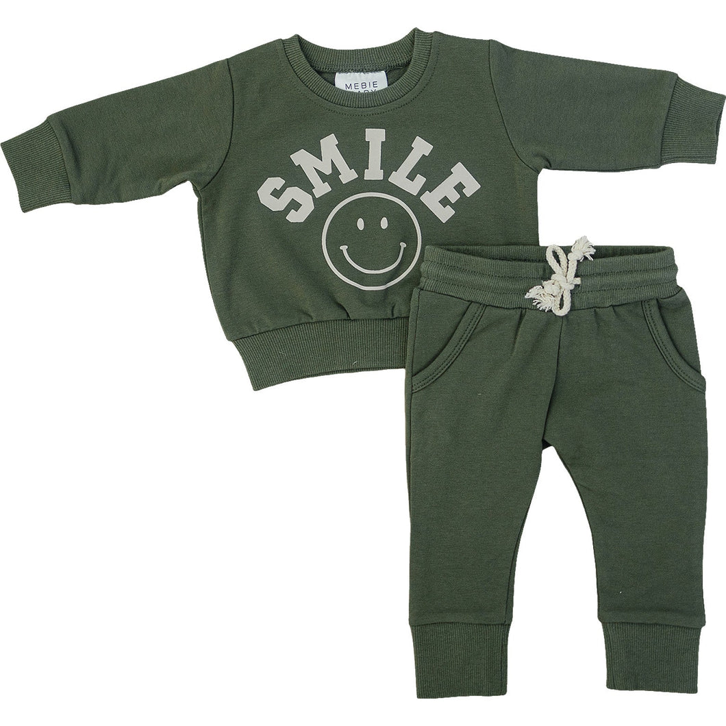 Olive Smile French Terry Set (Mebie Baby)