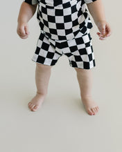 Load image into Gallery viewer, Bamboo Two Piece Shorts Set | Black Checkered (LPK)
