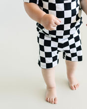 Load image into Gallery viewer, Bamboo Two Piece Shorts Set | Black Checkered (LPK)
