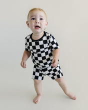 Load image into Gallery viewer, Bamboo Two Piece Shorts Set | Black Checkered (LPK)
