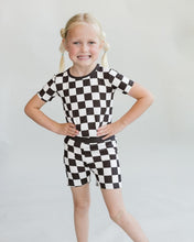 Load image into Gallery viewer, Bamboo Two Piece Shorts Set | Black Checkered (LPK)
