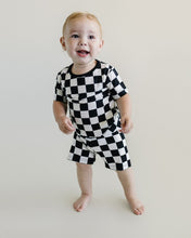 Load image into Gallery viewer, Bamboo Two Piece Shorts Set | Black Checkered (LPK)
