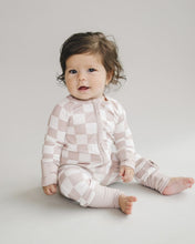 Load image into Gallery viewer, Bamboo Zip Romper | Latte Checkered (LPK)
