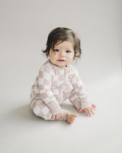 Load image into Gallery viewer, Bamboo Zip Romper | Latte Checkered (LPK)
