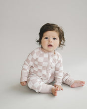 Load image into Gallery viewer, Bamboo Zip Romper | Latte Checkered (LPK)
