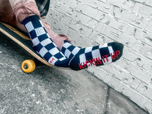 Load image into Gallery viewer, Black + White Checker Socks (KIU)

