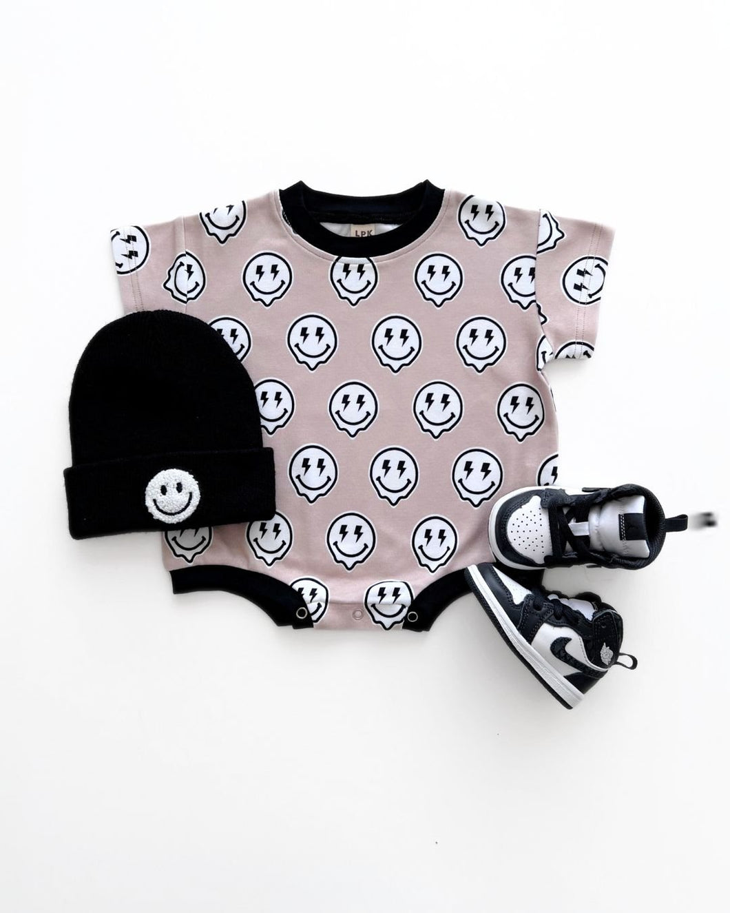 Short Sleeve Bubble Romper | Electric Drippy (LPK)